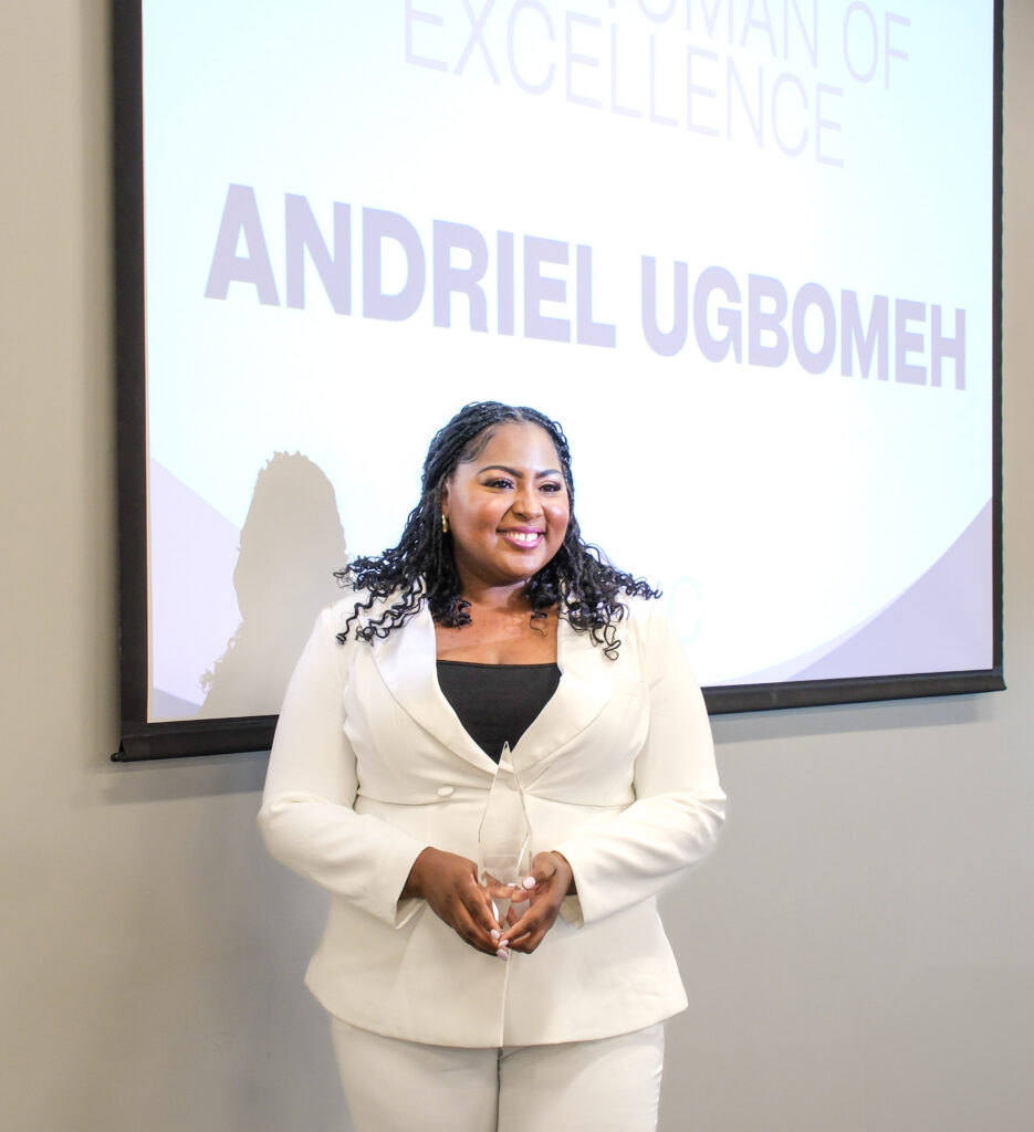 Andriel Ugbomeh woman of excellence award recipient at 2025 women's leadership conference Columbus, Oh
